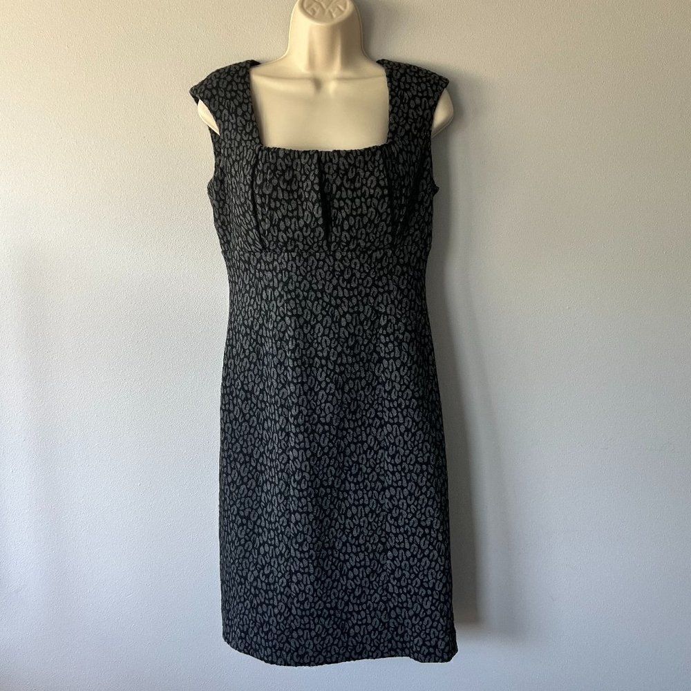 Calvin Klein Black Leopard Print Sleeveless Sheath Dress Size 6  NWT!